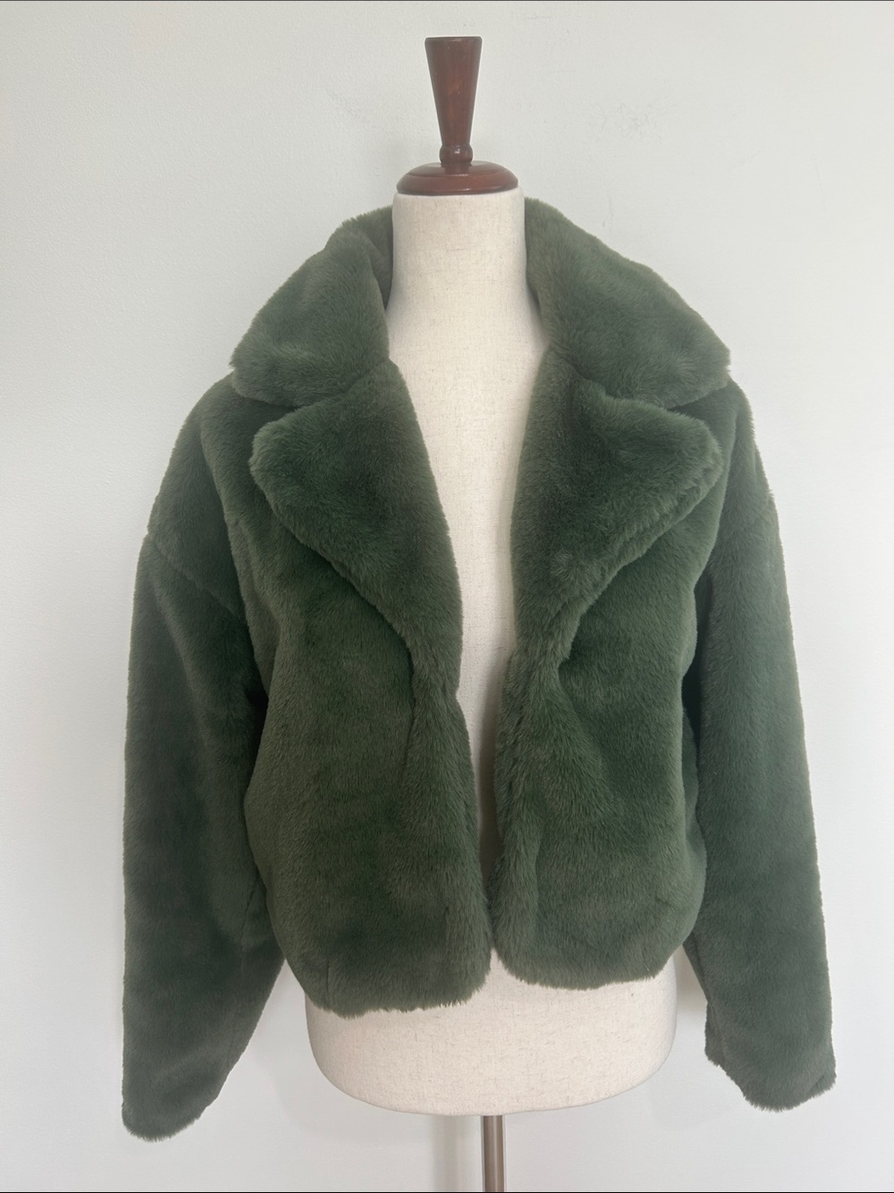 Ashley By 26 International Olive Green Teddy Jacket